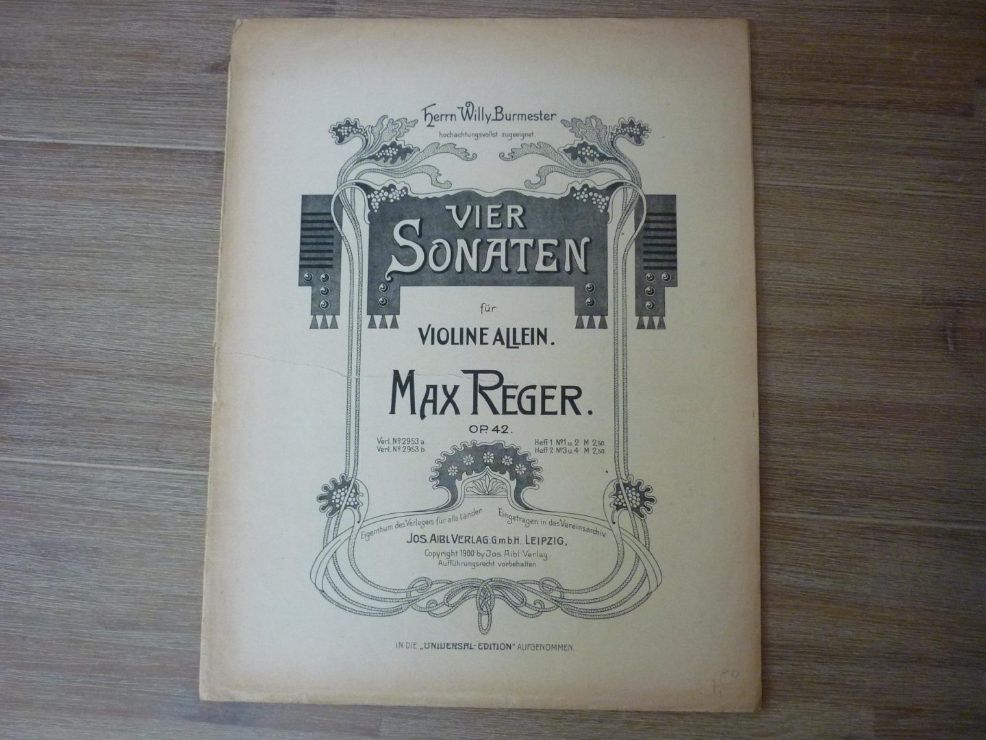 Reger; Max (1873 - 1916) - Vier Sonaten op. 42; fur die violine allein;