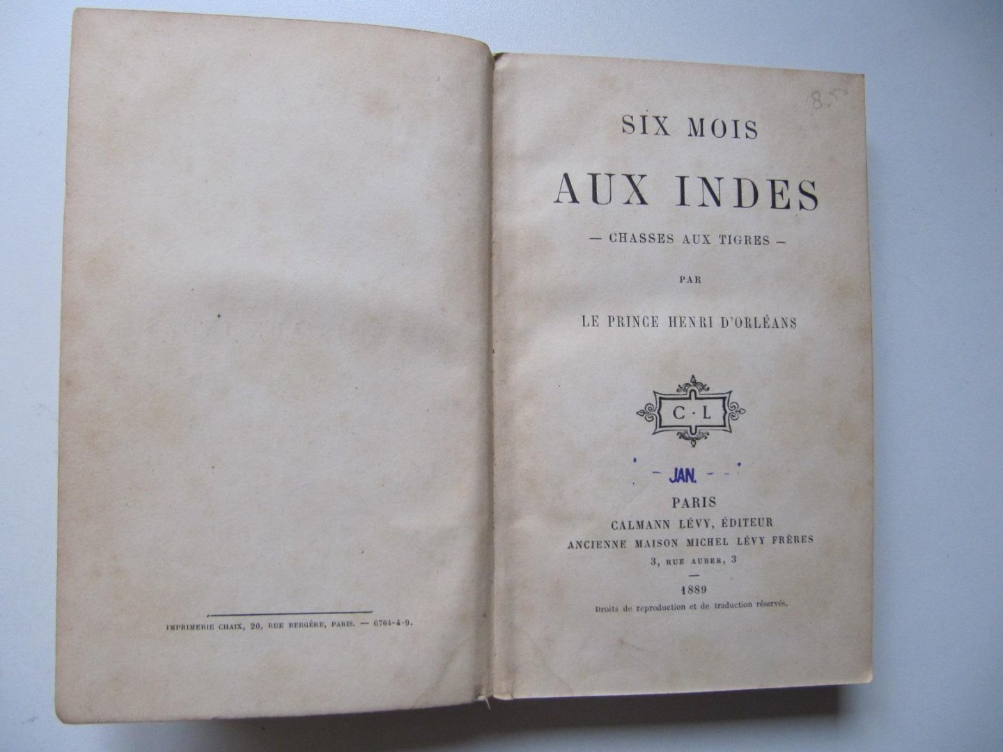 Le Prince Henri D'Orléans - Six Mois Aux Indes - chasses aux Tigres
