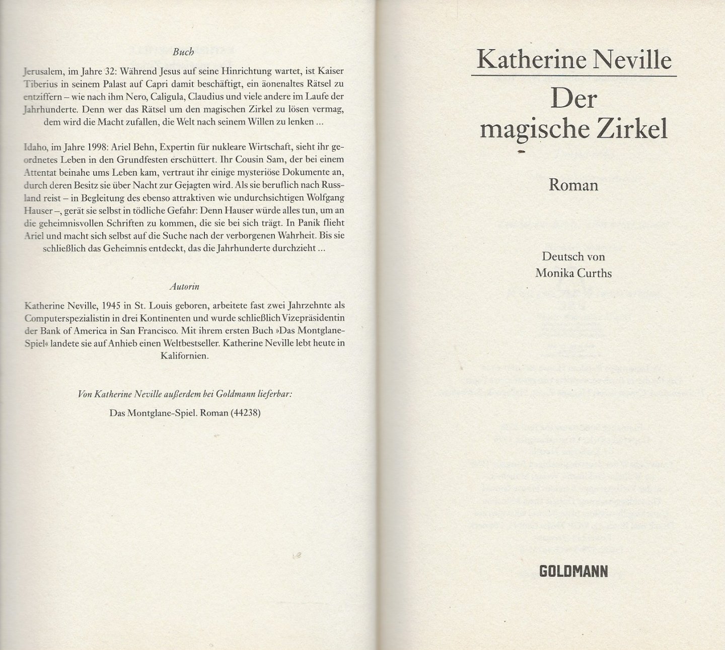 Neville, Katherine  Werkte vele jaren als consultant op het gebied van energievraagstukken - Der magische Zirkel