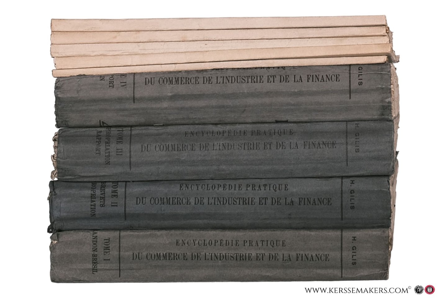 Gilis, H. (ed.). - Encyclopédie pratique du commerce, de l'industrie et de la finance. (4 tomes et 1 tome Supplément en 5 fascicules).