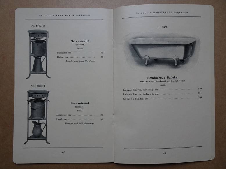 N.n.. - Katalog over Emaillevarer. Aktieselskabet Glud & Marstrands Fabriker.