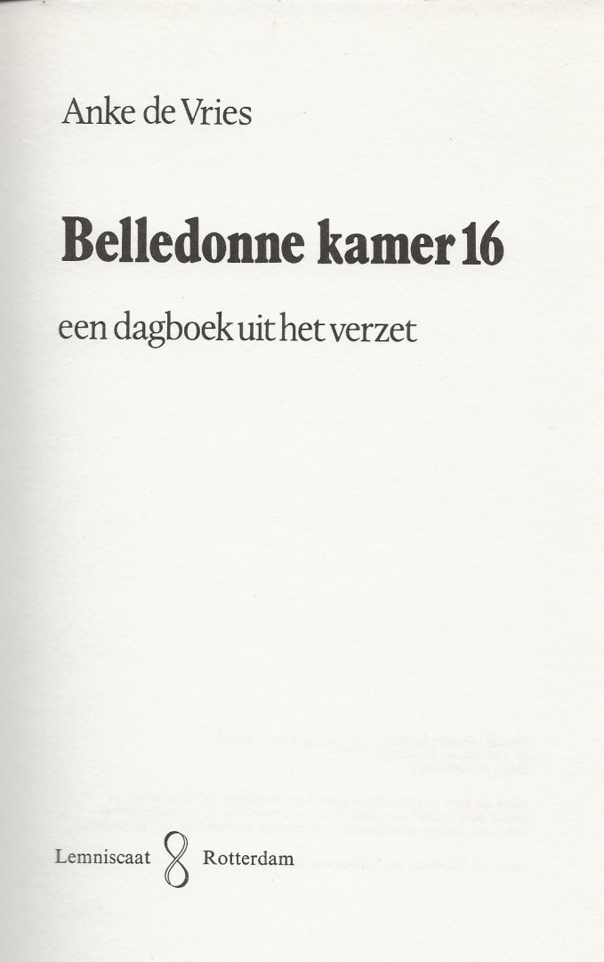 Vries, Anke Omslag Joanna Isles - Belledone Kamer 16