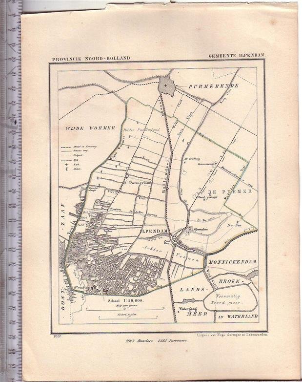 Kuyper Jacob. - Ilpendam.  Map Kuyper Gemeente atlas van Noord Holland