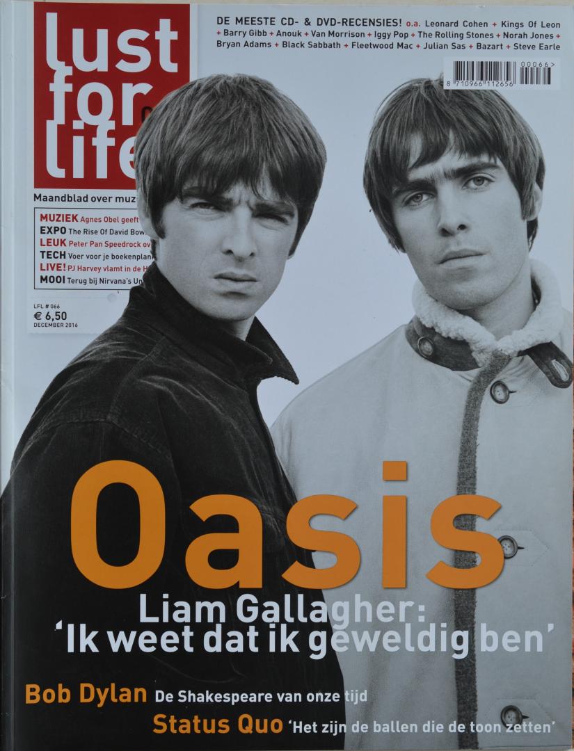 Lust for Life - Lust for Life magazine nr.066 - december 2016 - cover Oasis
