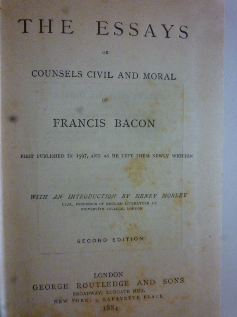 Bacon Francis - Bacon's Essays