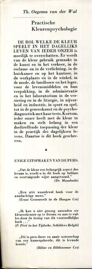 Oegema van der Wal, Th. - Proeve ener practische kleurenpsychologie