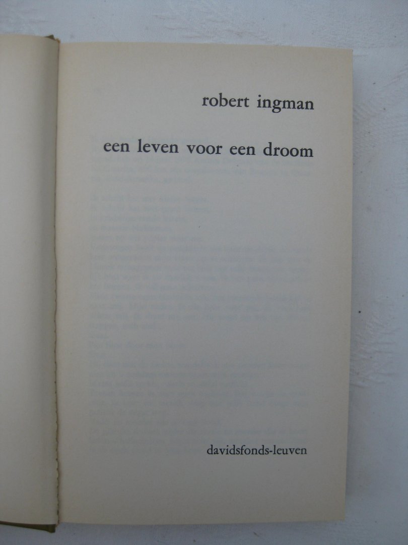 Ingman, Robert - Een leven voor een droom.
