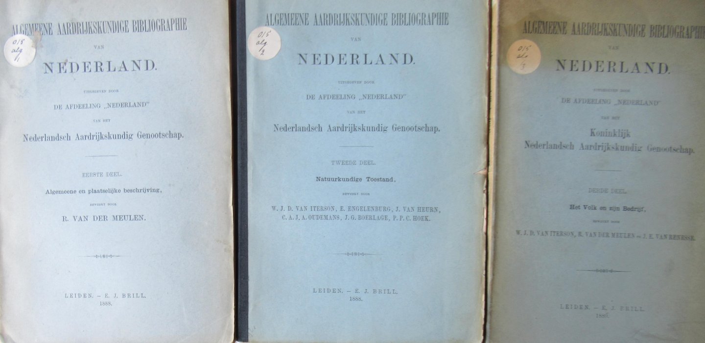Meulen, van der R. - Algemeene Aardrijkskundige bibliographie van Nederland 3 delen