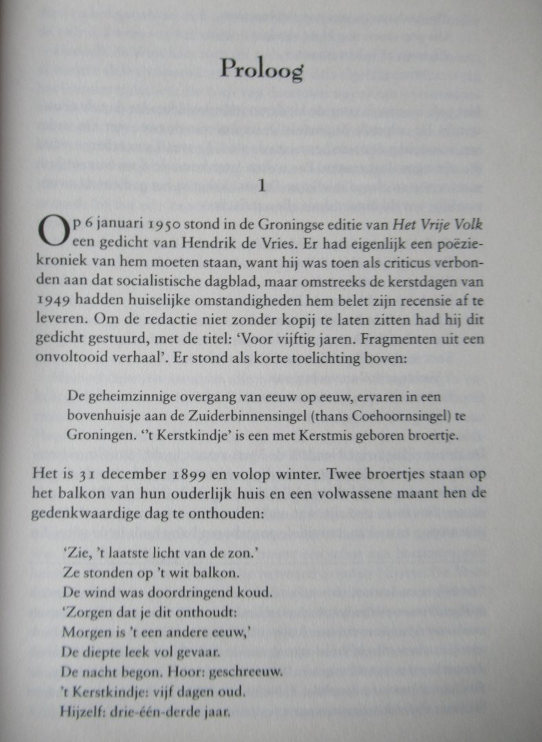 Vegt, Jan van der - Hendrik de Vries Biografie