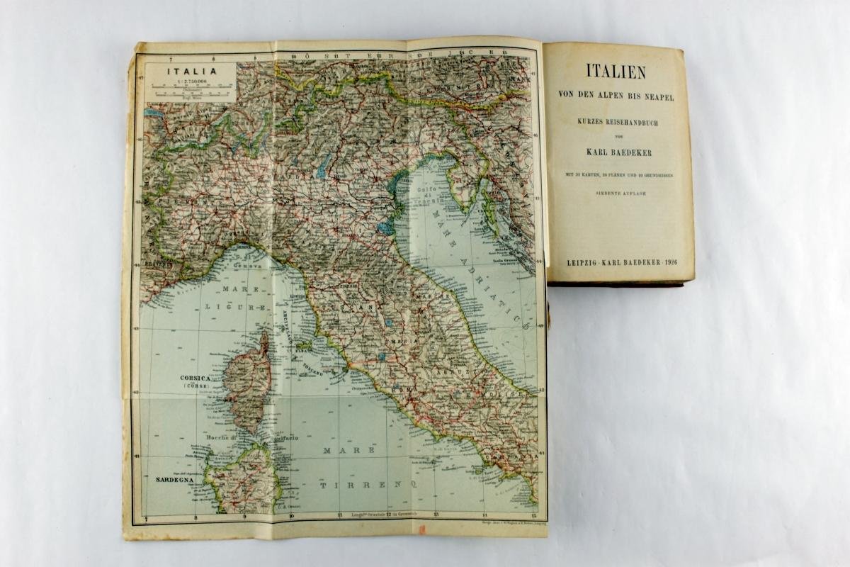 Baedeker, Karl - Italien von den Alpen bis Neapel / kurzes Reisehandbuch (4 foto's)