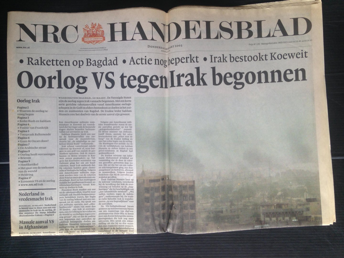 NRC - Oorlog tegen Irak begonnen