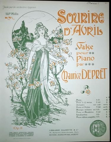Depret, Maurice: - Sourire d`avril. Valse pour piano. Op. 11. 115e mille