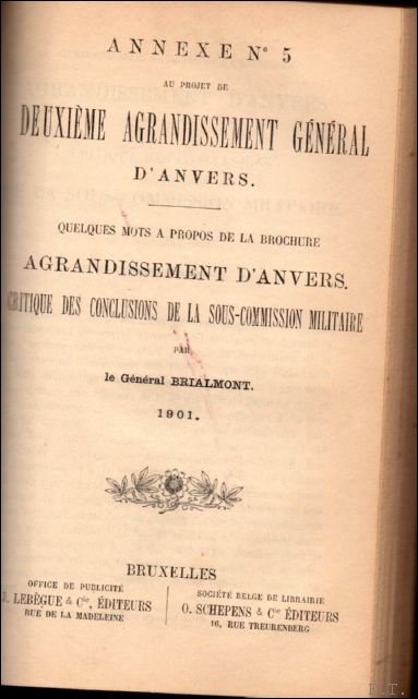 Van Bever, Colonel. - Deuxi me agrandissement g n ral d'Anvers
