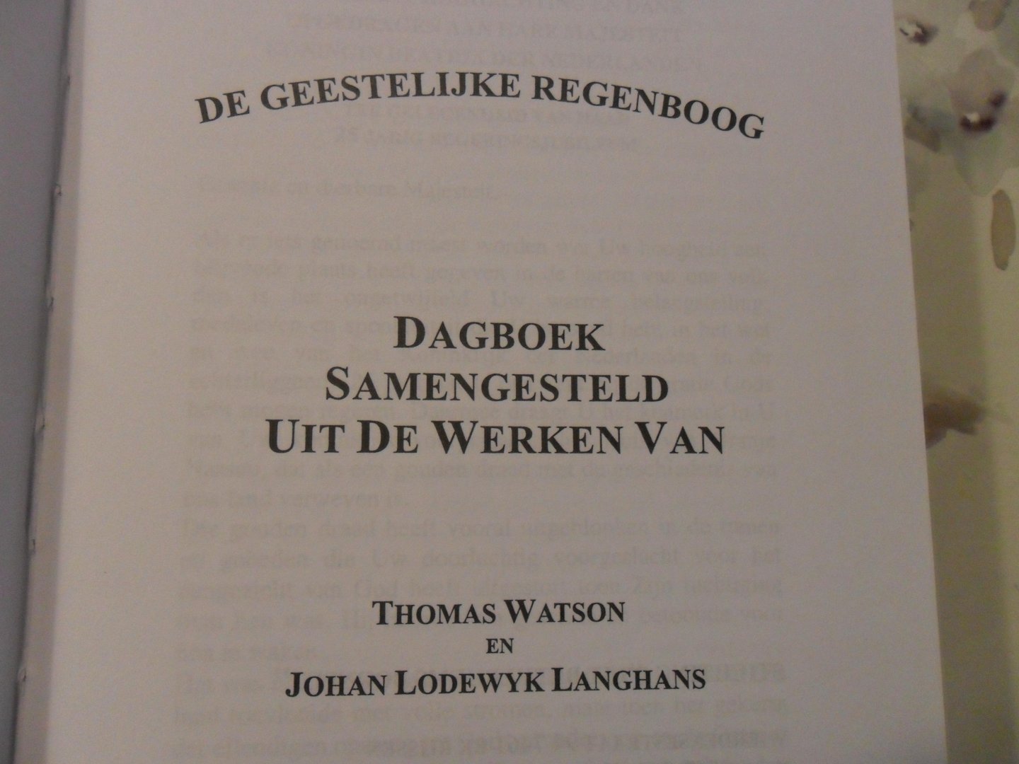 Watson Thomas en Johan Lodewyk Langhans - De geestelijke regenboog