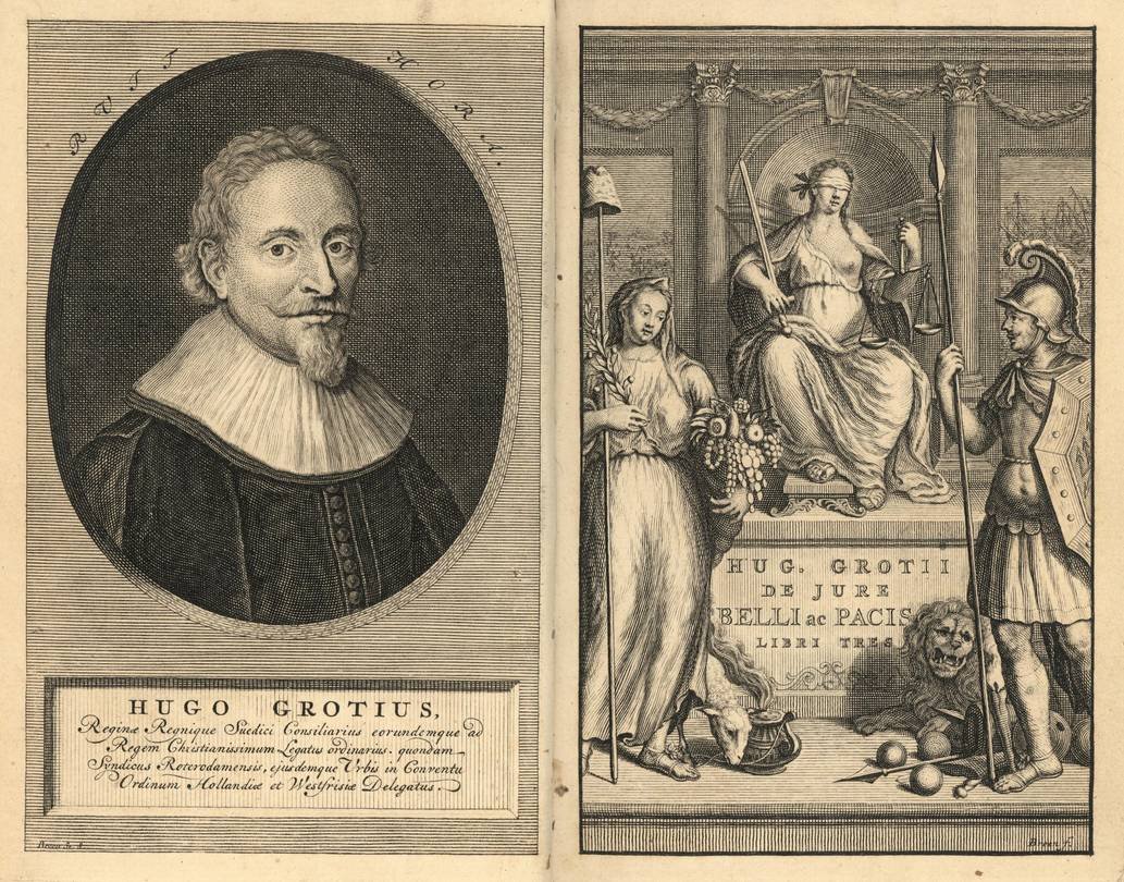 Grotius, Hugo (Hugo de Groot).. - [GROTII, HUGONIS]. De jure belli ac pacis libri tres, : in quibus jus naturae & gentium, item juris publici praecipua explicantur: cum annotatis aucturis, ex postrema ejus ante obitum cura : accesserunt ejusdem Dissertatio de mari libero, & Li...