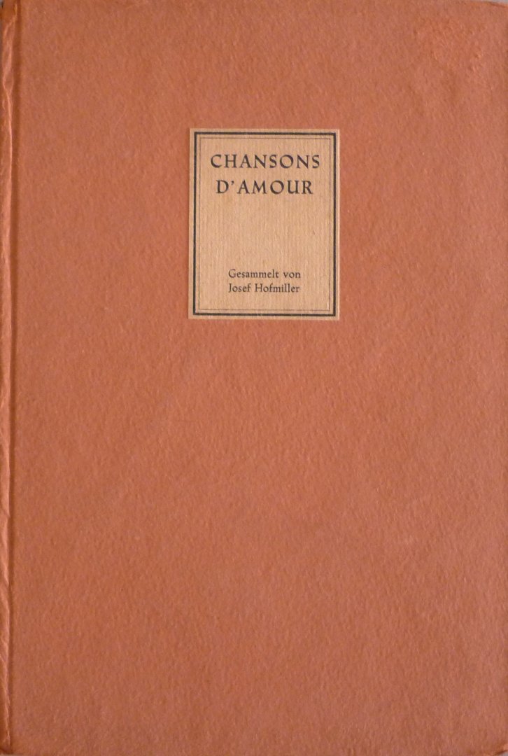 Hoffmiller, Josef - Chansons d'Amour   Chansons populaires de France