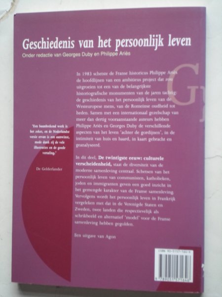 Duby, G. & P.Aries red - Geschiedenis van het persoonlijk leven, De twintigste eeuw: culturele verscheidenheid