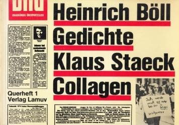 BÖLL, Heinrich - Heinrich Böll, Gedichte, Klaus Staeck, Collagen. (Gesigneerd door Böll en Staeck).