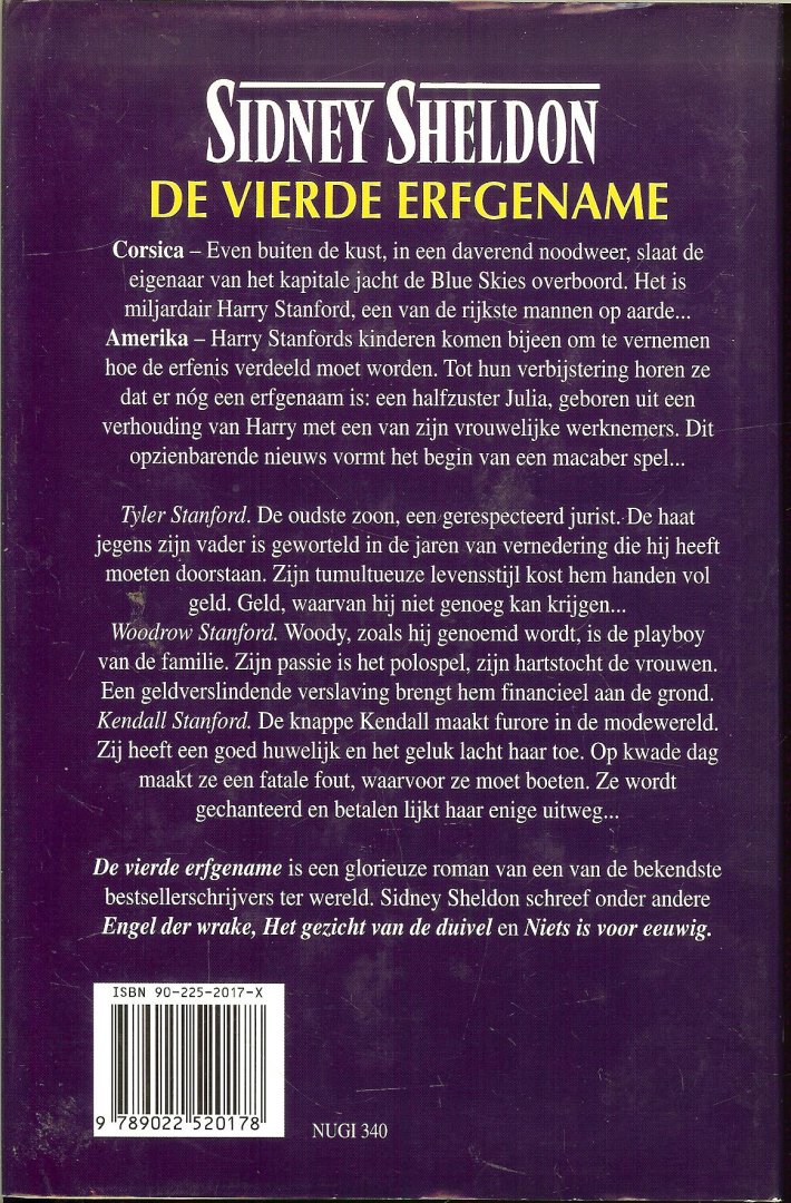 Sheldon, Sidney ..  Vertaling door Ingrid Klijnveld - De vierde erfgename
