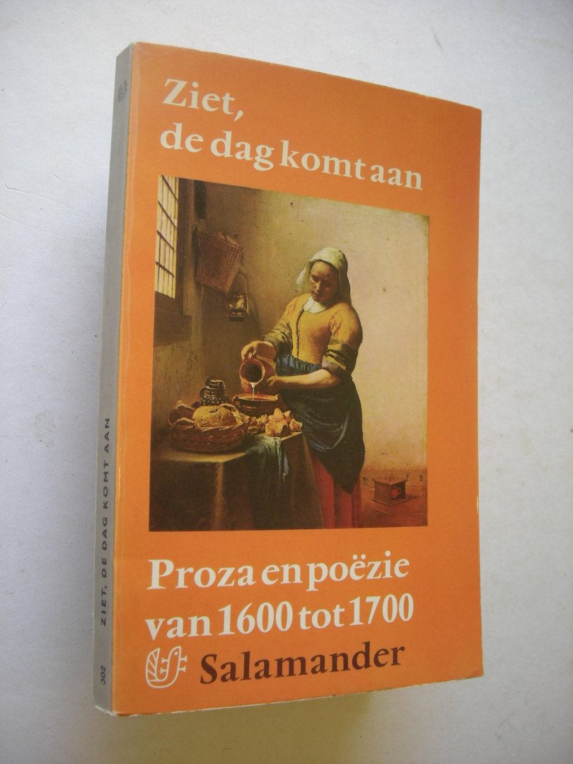 Nieuwenhuys,, R. / omslag Johannes Vermeer De Keukenmeid - Ziet, de dag komt aan. Proza en poezie van 1600 tot 1700. deel II
