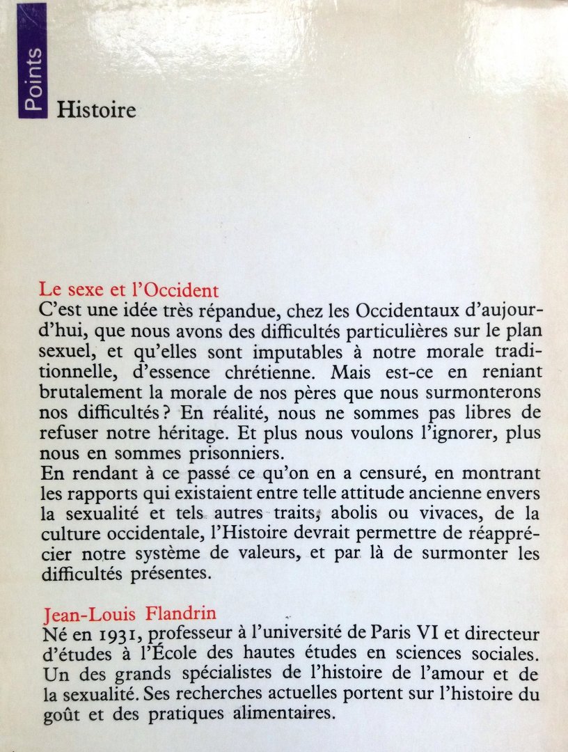 Flandrin, Jean-Louis - Le sexe et l'Occident (Évolution des attitudes et des comportements) (FRANSTALIG)