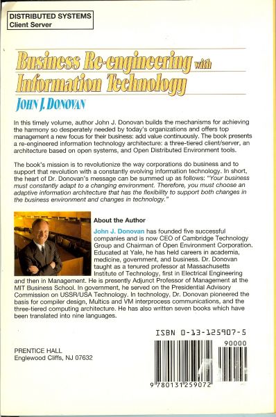 Donovan, John J - Businees re-engineering with information technology