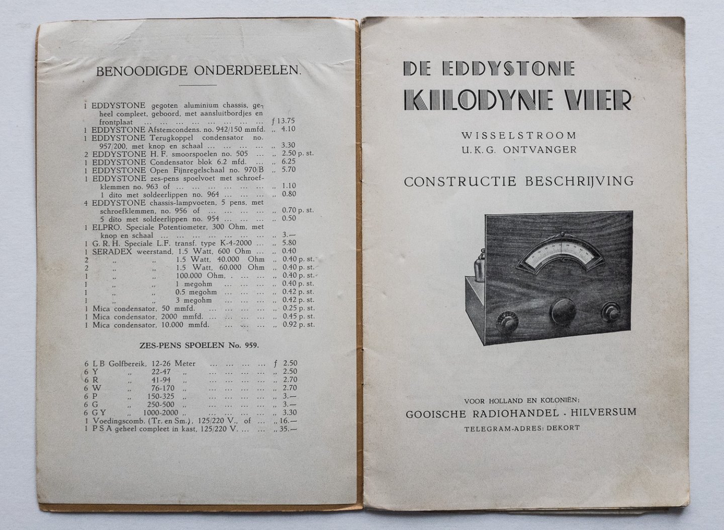  - De Eddystone Kilodyne Vier wisselstroom U.K.G. ontvanger - constructie beschrijving