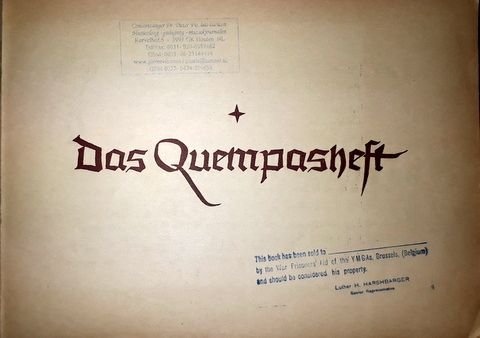 Spar, Otto und Werner Oberle: - Das Quempasheft