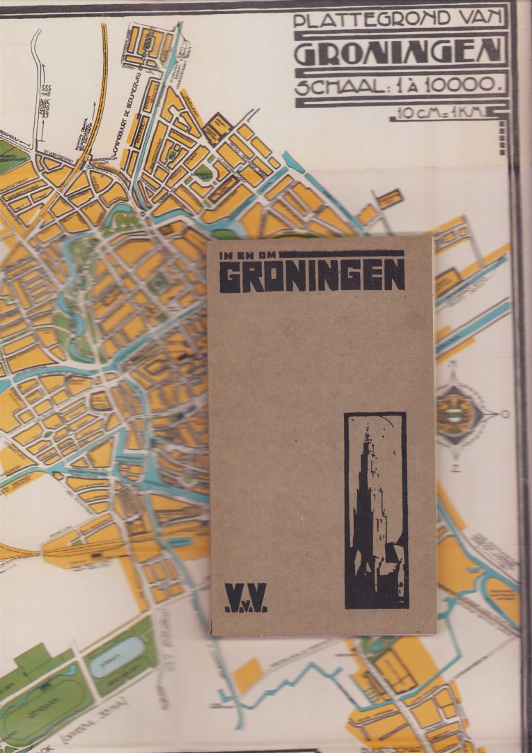 Royen, R. van - (TOERISME / TOERISTEN BROCHURE) In en om Groningen, (gids voor Groningen en omstreken) ( inclusief de 2 uitslaasnde kaarten en de losse stads plattegrond )