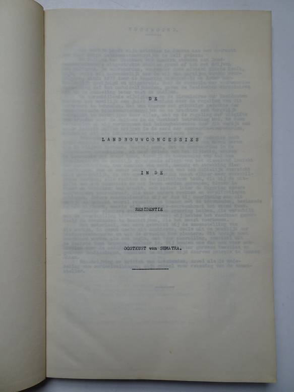 Bool, H.J.. - De landbouwconcessies in de residentie Oostkust van Sumatra.