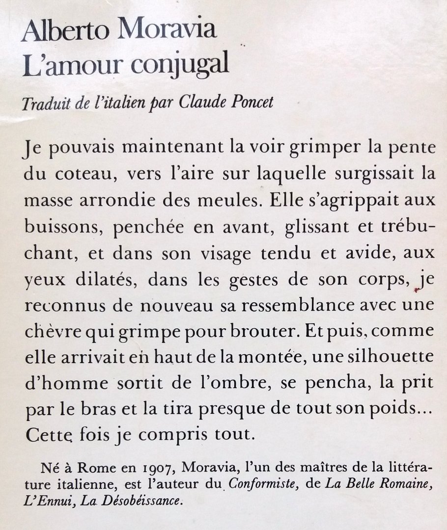 Moravia, Alberto - L'amour conjugal (FRANSTALIG)