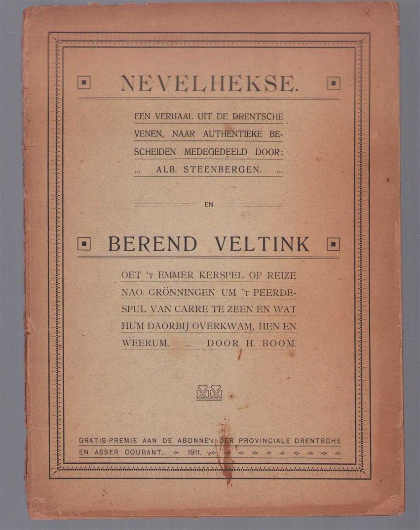 Albert Steenbergen - Nevelhekse : een verhaal uit de Drentsche venen - Berend Veltink oet t Emmer kerspel op reize.....