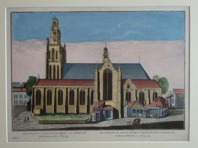 Rotterdam. - De Groote, of Sintlaurens Kerk te Rotterdam, zooals hy was. 1644.
