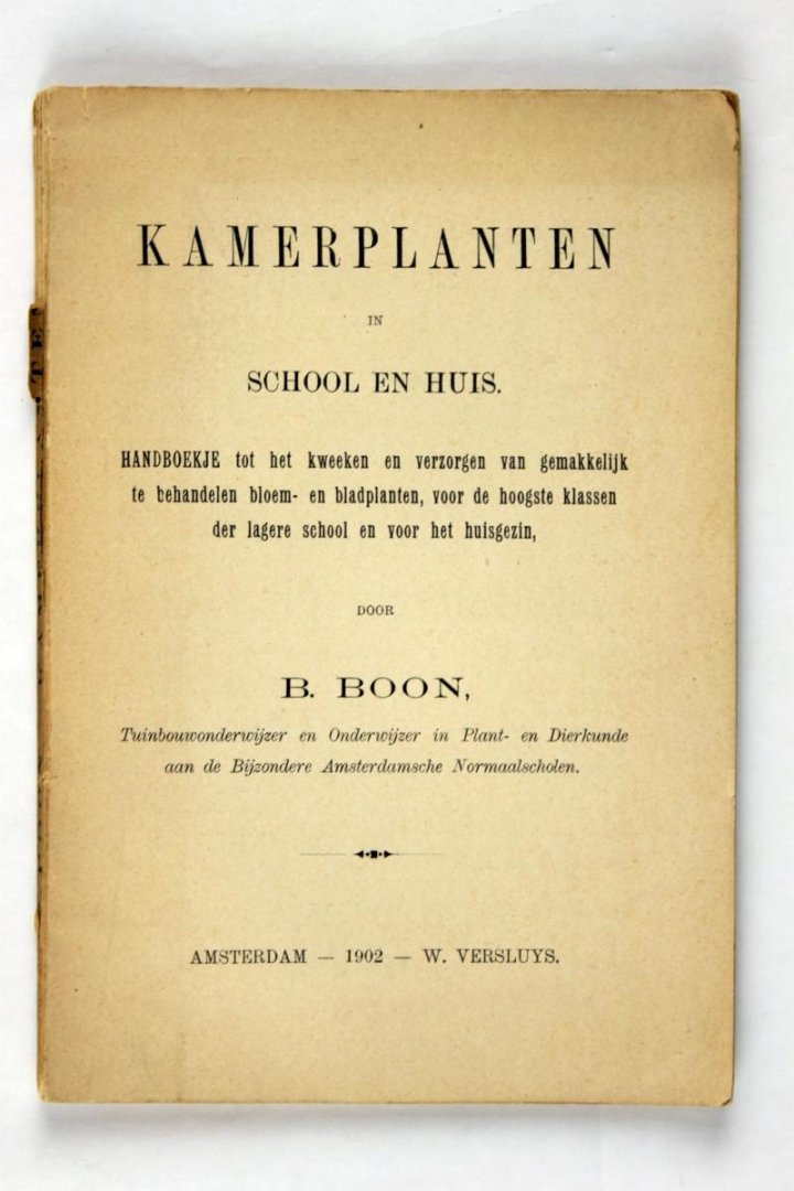 Boon, B. - Kamerplanten in school en huis (2 foto's)