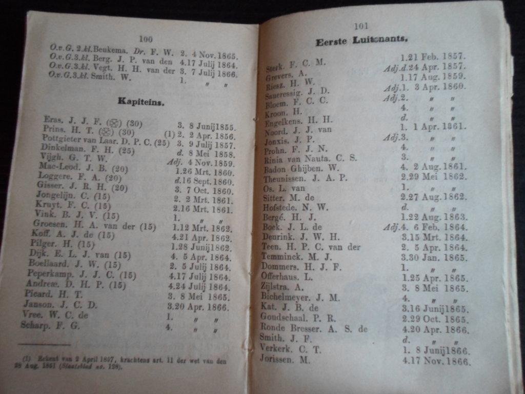  - Naam-en Ranglijst der Officieren van het Koninklijke Leger der Nederlanden en van Nederlandsch-Indiën, 1867