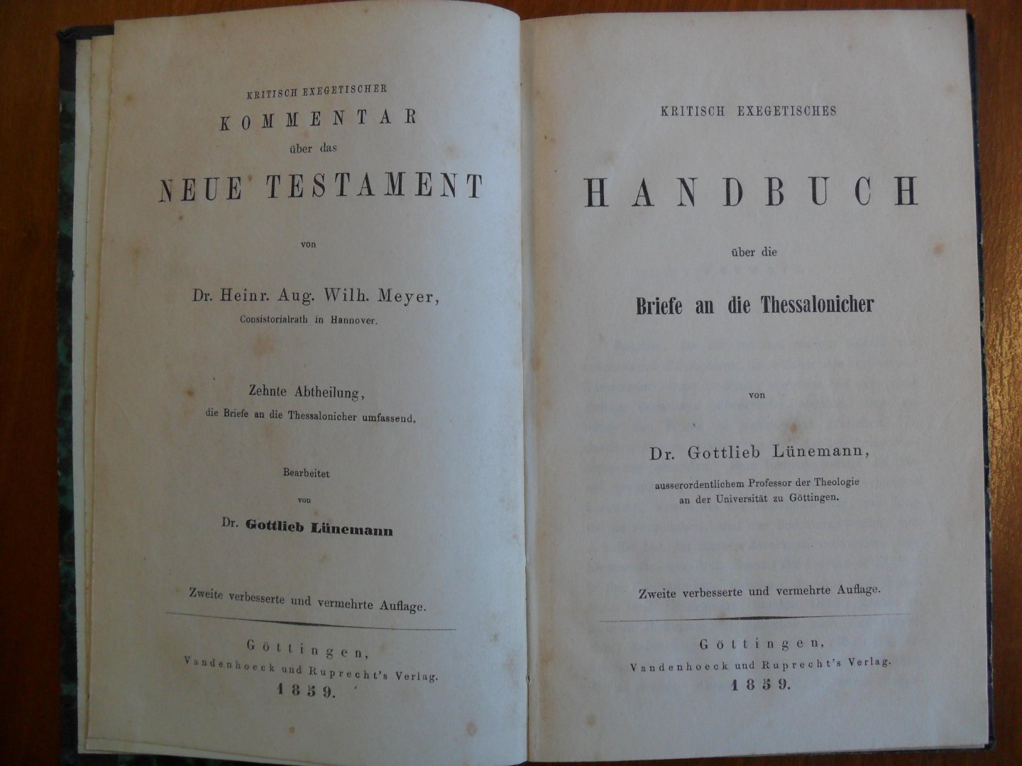 Lunemann Dr.Gottlieb - Kritisch Exegetisches Handbuch uber die Briefe an die Thessalonicher