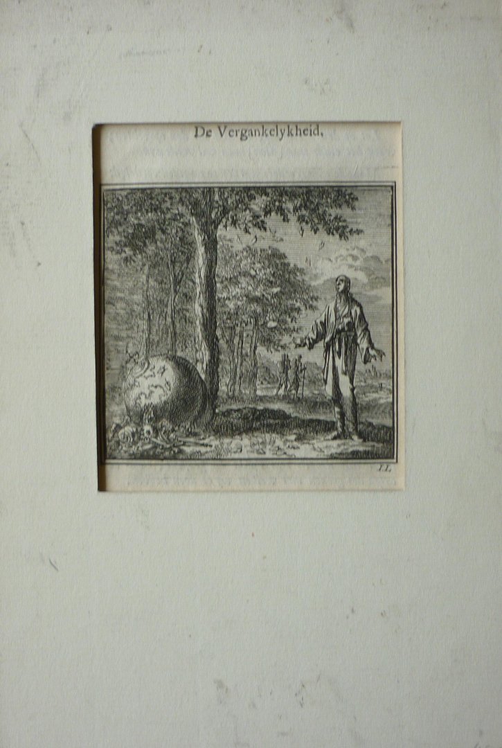 Luyken, Jan - De Vergankelykheid. Originele gravure.