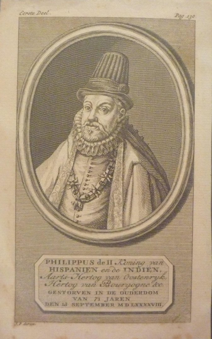 Punt, Jan - Originele kopergravure Philippus de II