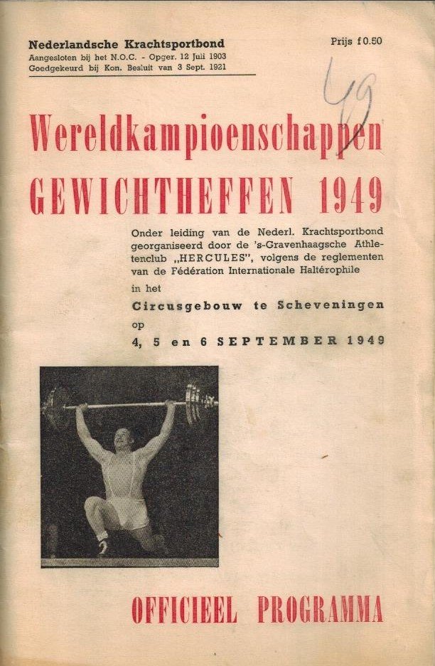  - Wereldkampioenschappen Gewichtheffen 1949 -Officieel Programma