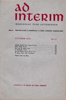 Aafjes, Bertus e.a. (redactie) - Ad Interim. Maandblad voor letterkunde, October 1946, No. 10