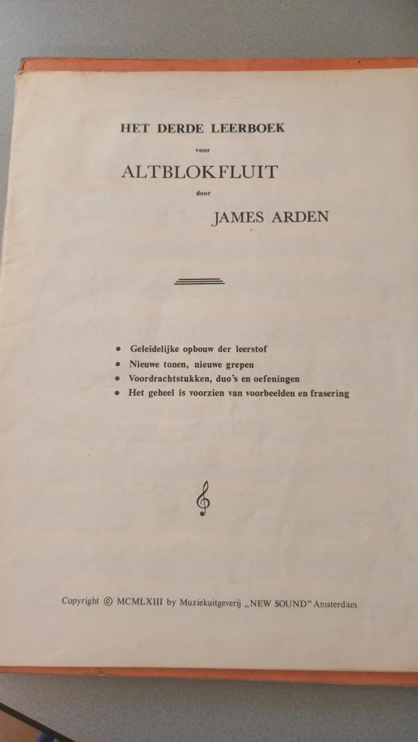 Arden, James - Altblokfluit, derde leerboek