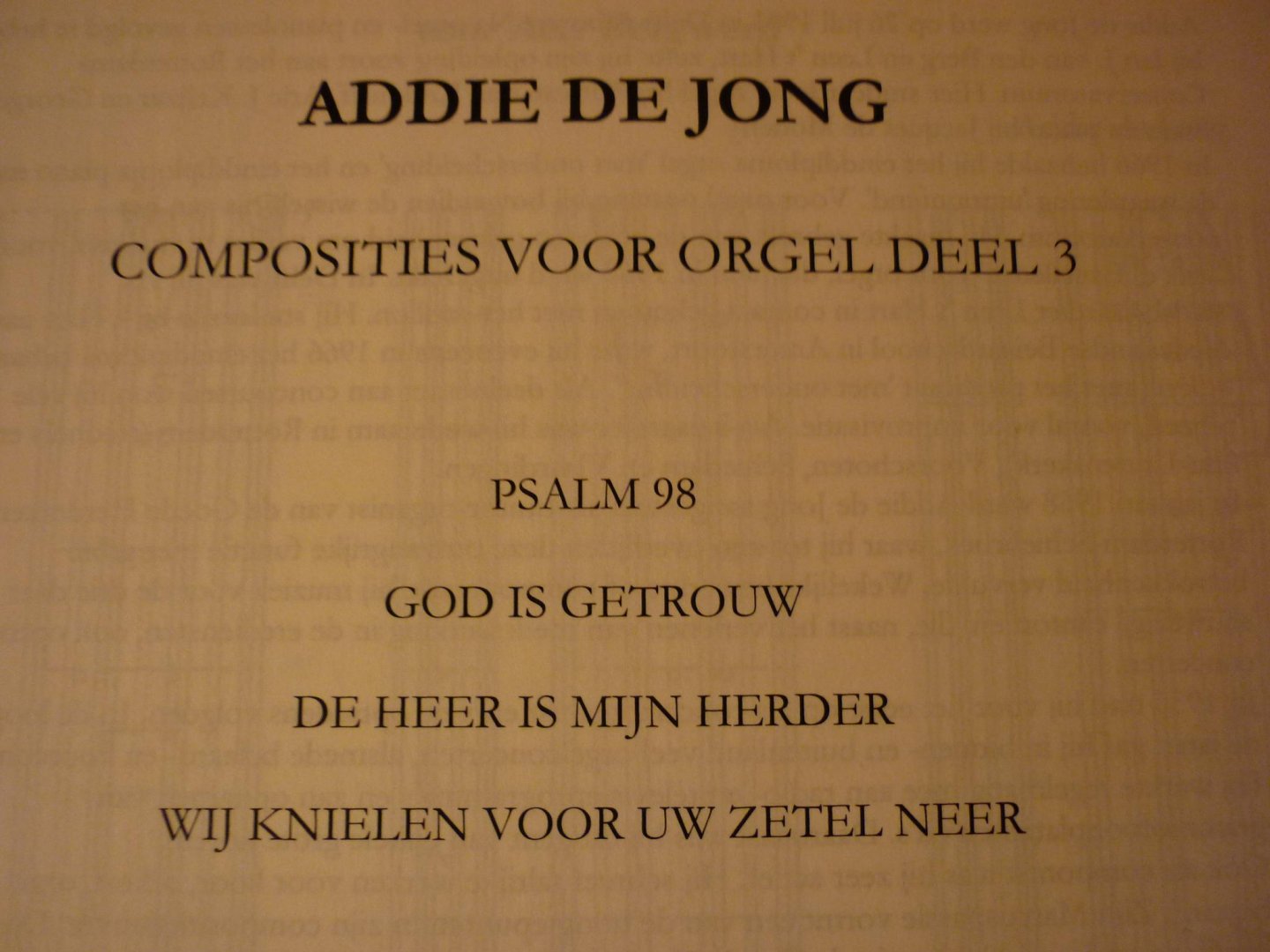 Jong; Addie de - 17 Psalmen & Gezangen - Deel 3; (Klavarskribo)