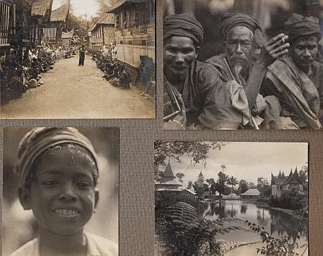 SUMATRA - Collection of 9 original black and white photographs, c.1925.
