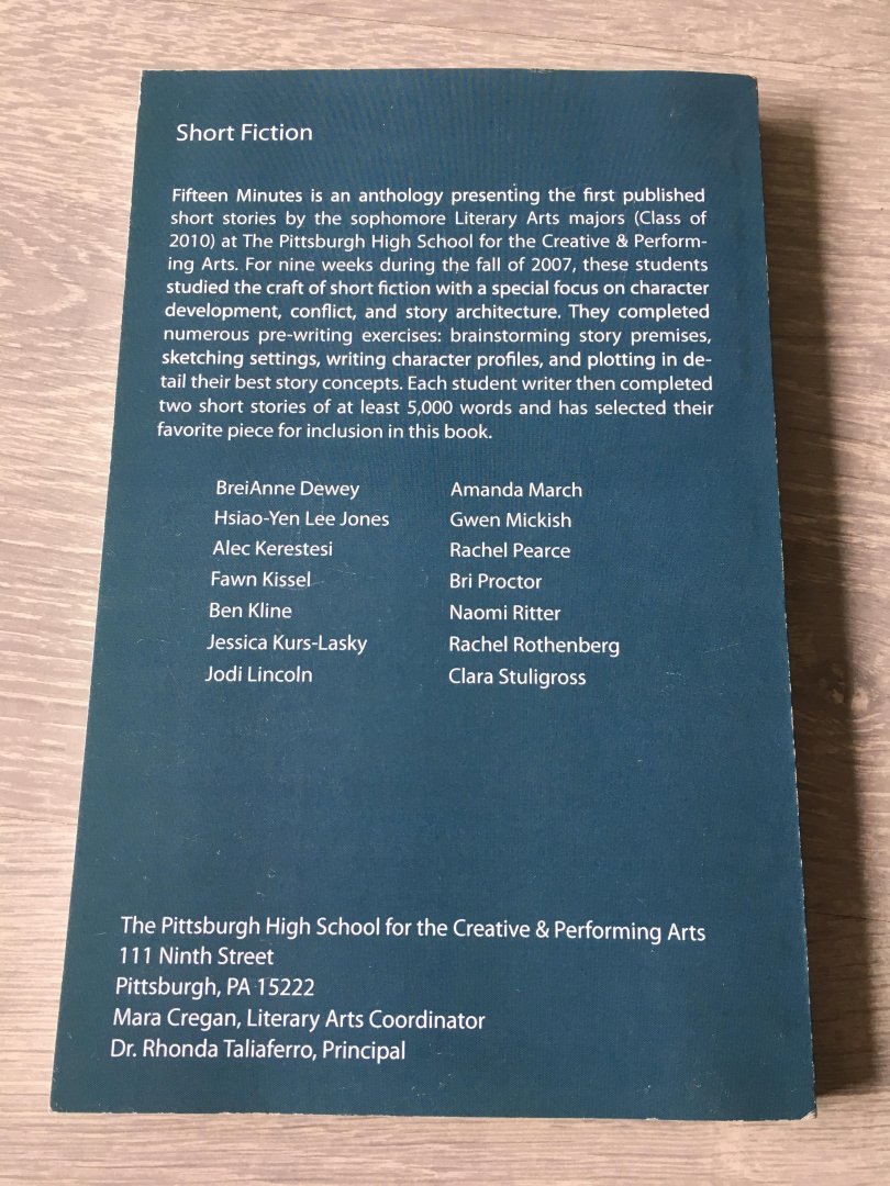 Peter Oresick - Fifteen minutes, short stories from the Pittsburgh high school for the creative & performing Arts