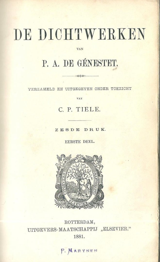 Tollens, H. ; Génestet, P.H; de ; Eckhard, D.G. - Verzamel dichtbundel Tollens,  de Génestet, Eckhard. Bevat: Laatste gedichten 1e deel / H. Tollens (1856) ; De dichtwerken van P.A. de Génestet, 1e deel (1881) ; Ernst en luim (1871?) / D.G. Eckhard