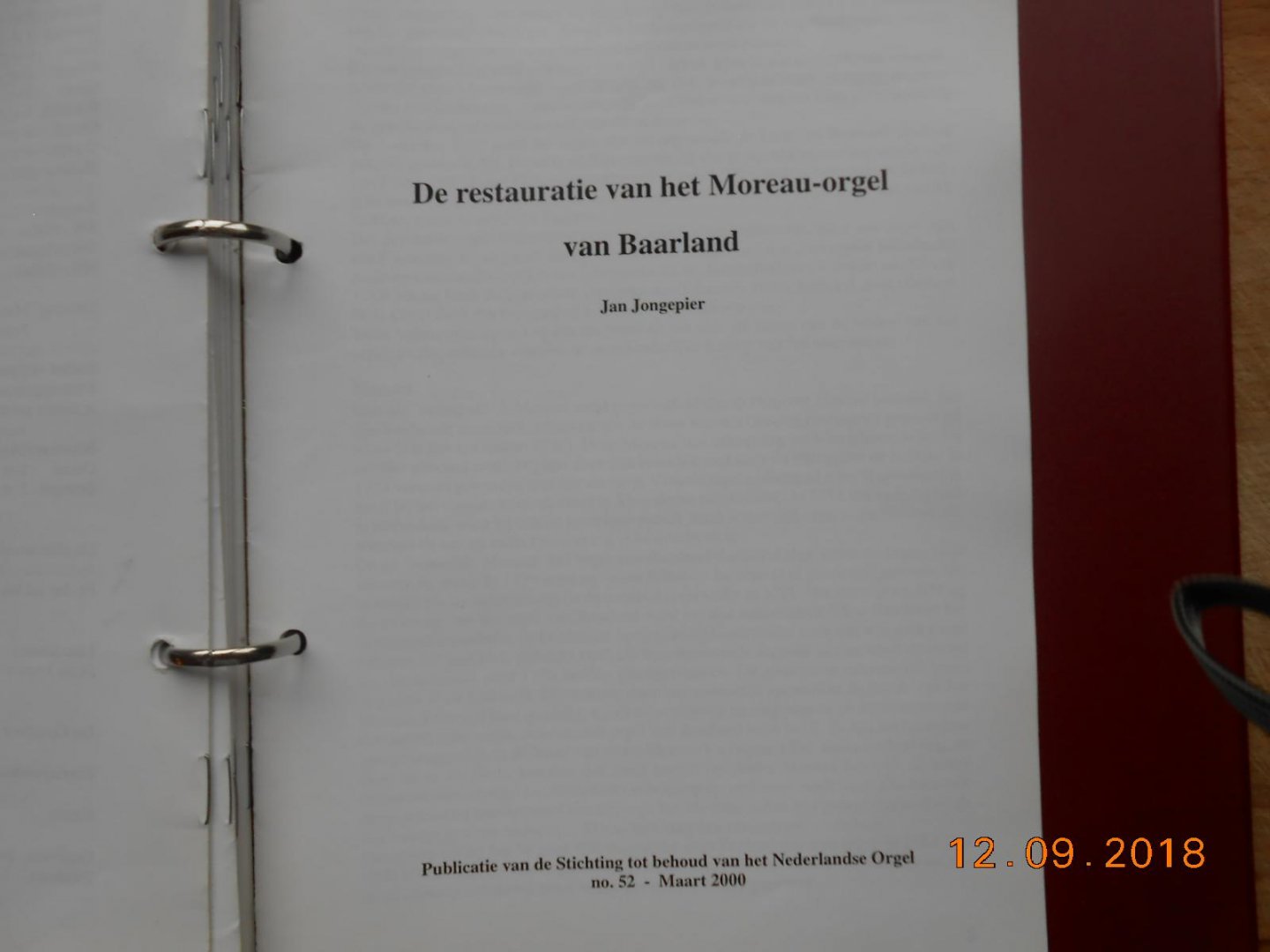 Jan Jongepier/Wout Kuilenburg /Maarten Seijbel / - Publicaties v/d Stichting tot behoud van het Nederlandse orgel