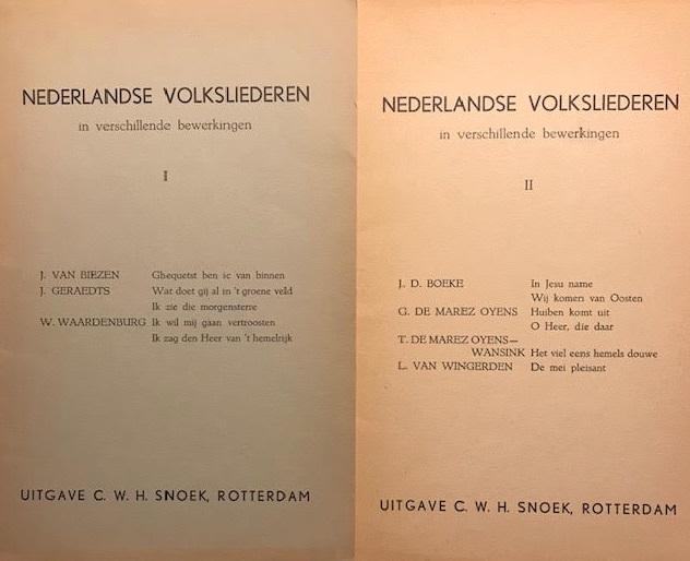 Redactie - 2 Delen in 1 koop: Nederlandse Volksliederen in verschillende bewerkingen. Deel 1 en 2