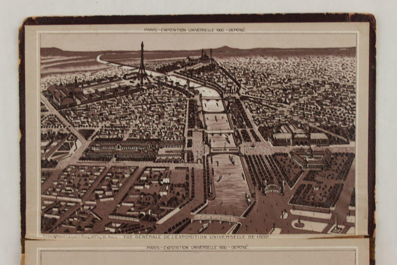 N.N. - Zeldzaam - Paris Exposition 1900. Leporelle- album 18 afbeeldingen (4 foto's)