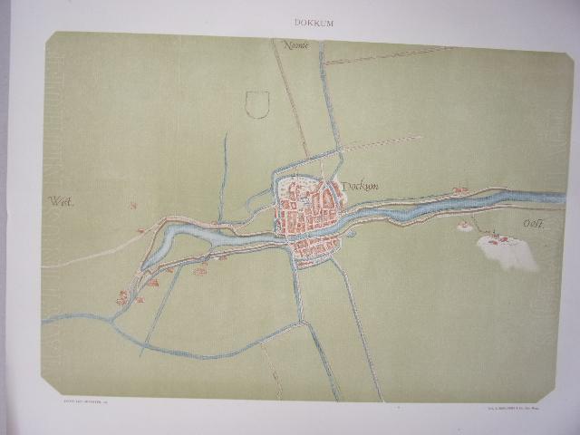 Jacob Roelofs van Deventer ( Kampen, ca. 1500/1505 - Keulen, 1575) - 24. Dockum. Dokkum. ( Netkaart) plattegrond van de stad getekend door Jacob van Deventer.( Derde kwart zestiende eeuw ca. 1560 )