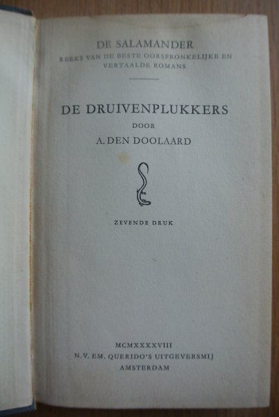 Doolaard, A. den - DE DRUIVENPLUKKERS